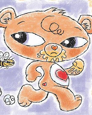 Care Bear done in more of a classic children's book style.