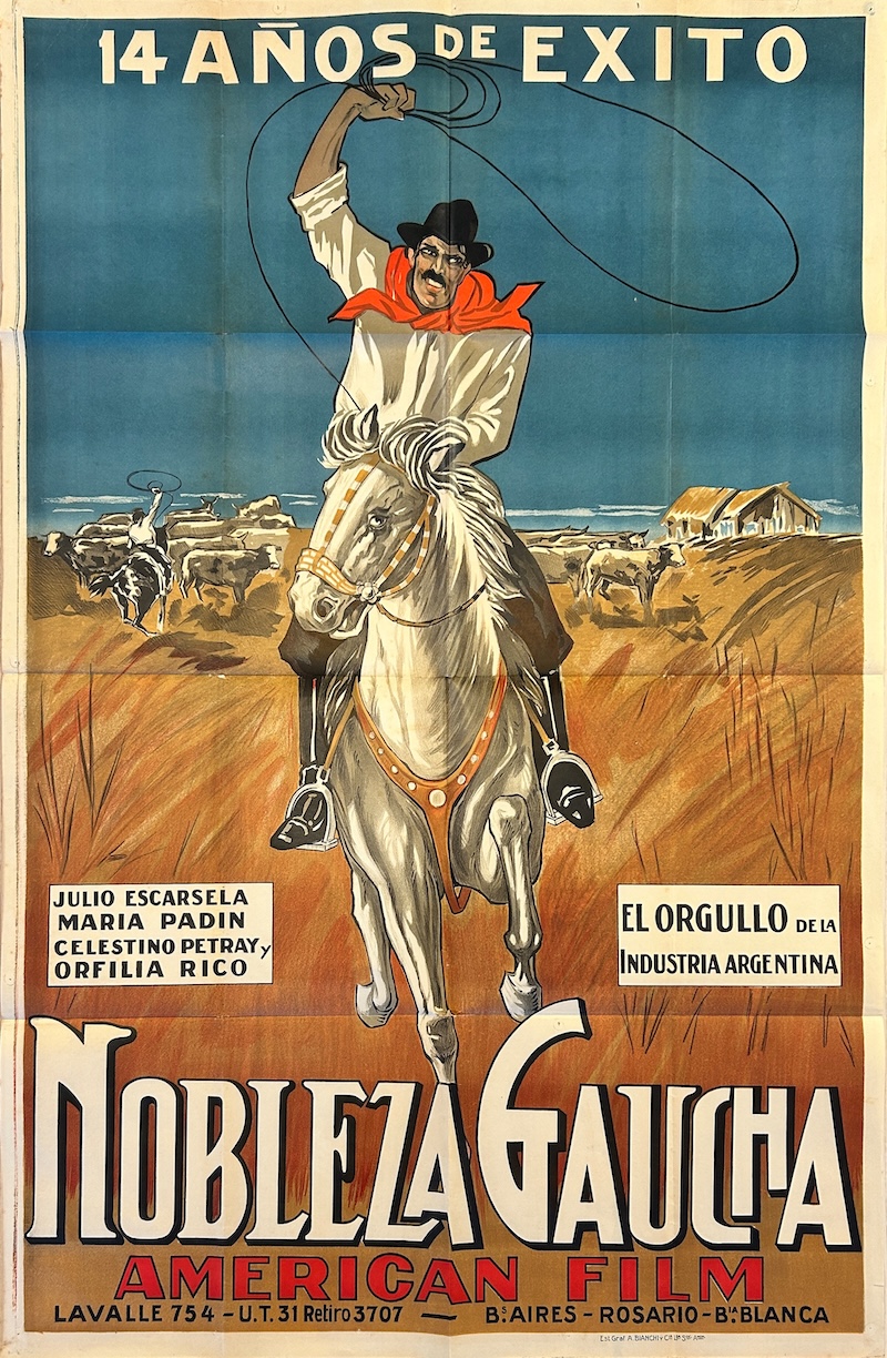 Gaucho Nobility 1929 Re-release Argentine One Sheet