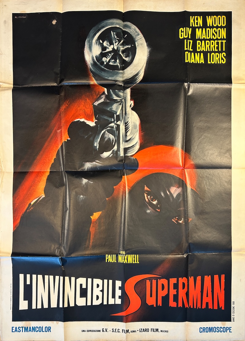 Superargo and the Faceless Giants 1968 Italian 2 Fogli