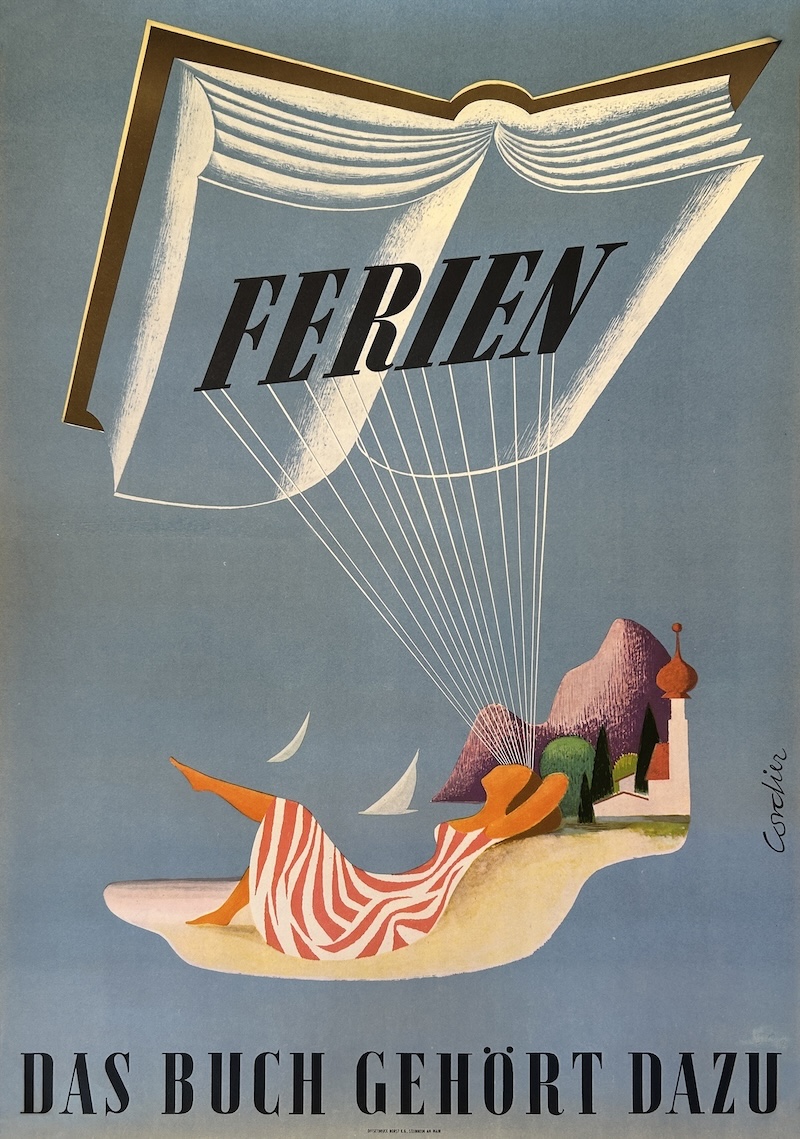 Vacation – The Book is Part of It 1952 German Poster